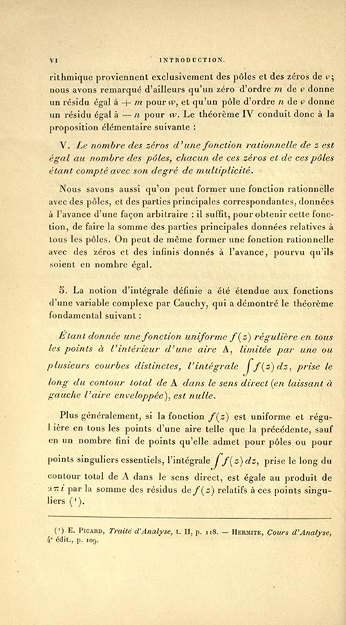 Page six of the Introduction to Théorie des fonctions algébriques by Appell and Goursat, 1895