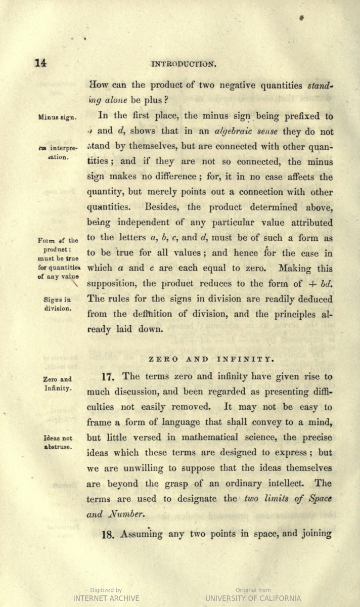 Page 14 from an 1866 printing of Charles Davies's Key to Bourdon's Algebra.