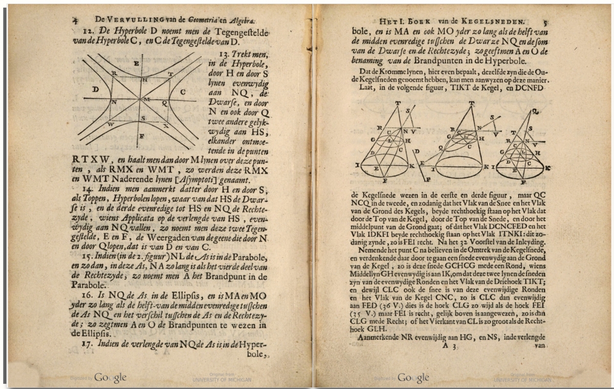 Pages 4-5 from 1708 printing of De vervulling van de geometria en algebra.