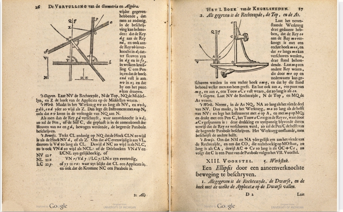Pages 26-27 from 1708 printing of De vervulling van de geometria en algebra.