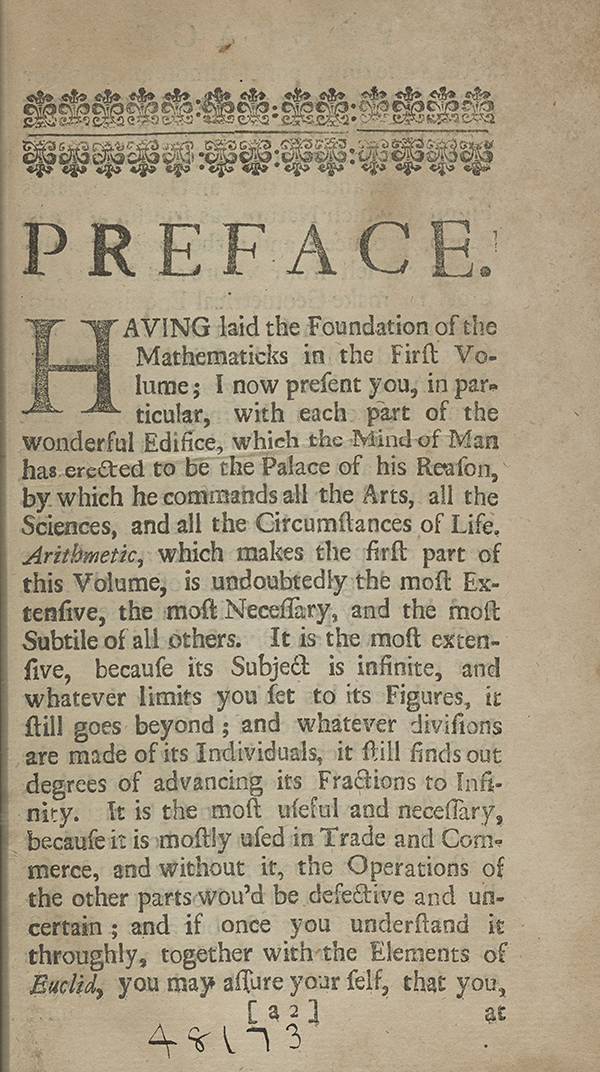 Page 22 of A Complete Course of the Mathematicks (1712).
