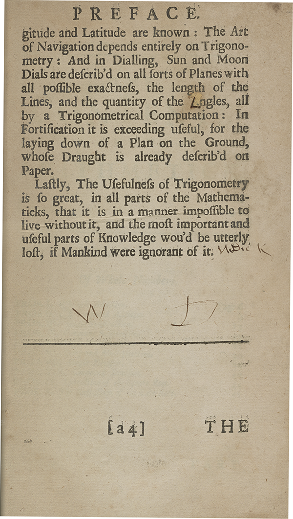 Page 26 of A Complete Course of the Mathematicks (1712).