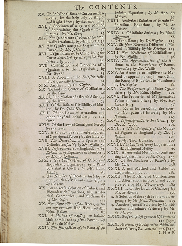 Page 24 from 1705 collection of mathematical papers from Philosophical Transactions.