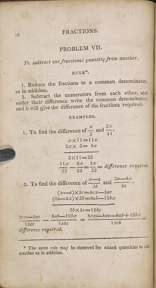 Page 38 of John Bonnycastle's algebra textbook.