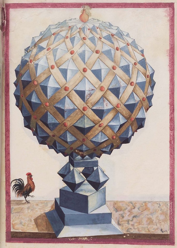 Geometric watercolor from a 16th-century German portfolio.
