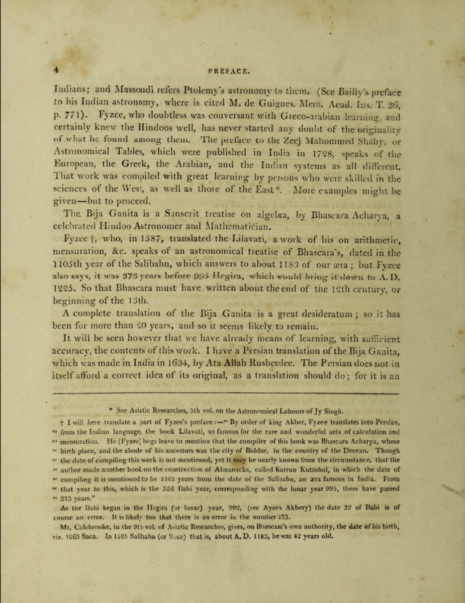 Page 4 from Edward Strachey's 1813 translation of Bhaskara's Bija Ganita.