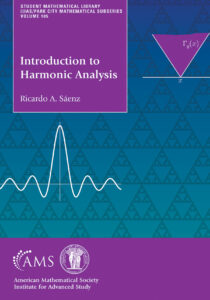 Book cover for Introduction to Harmonic Analysis. Cover is purple and blue with a pattern created by triangles.