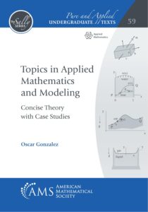 Book cover featuring the title "Topics in Applied Mathematics and Modeling" with a modern design and mathematical graphics.