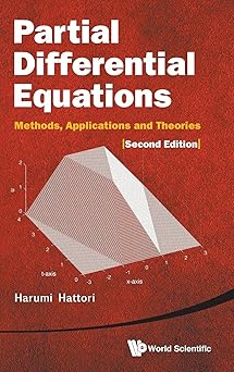Cover of the book "Partial Differential Equations: Methods, Applications and Theories (Second Edition)" by Harumi Hattori. The background is red with a grid design and features a 3D plot graphic of a geometric surface labeled with x-axis, y-axis, and z-axis. The title is in bold white and yellow text, and the publisher "World Scientific" is displayed at the bottom.