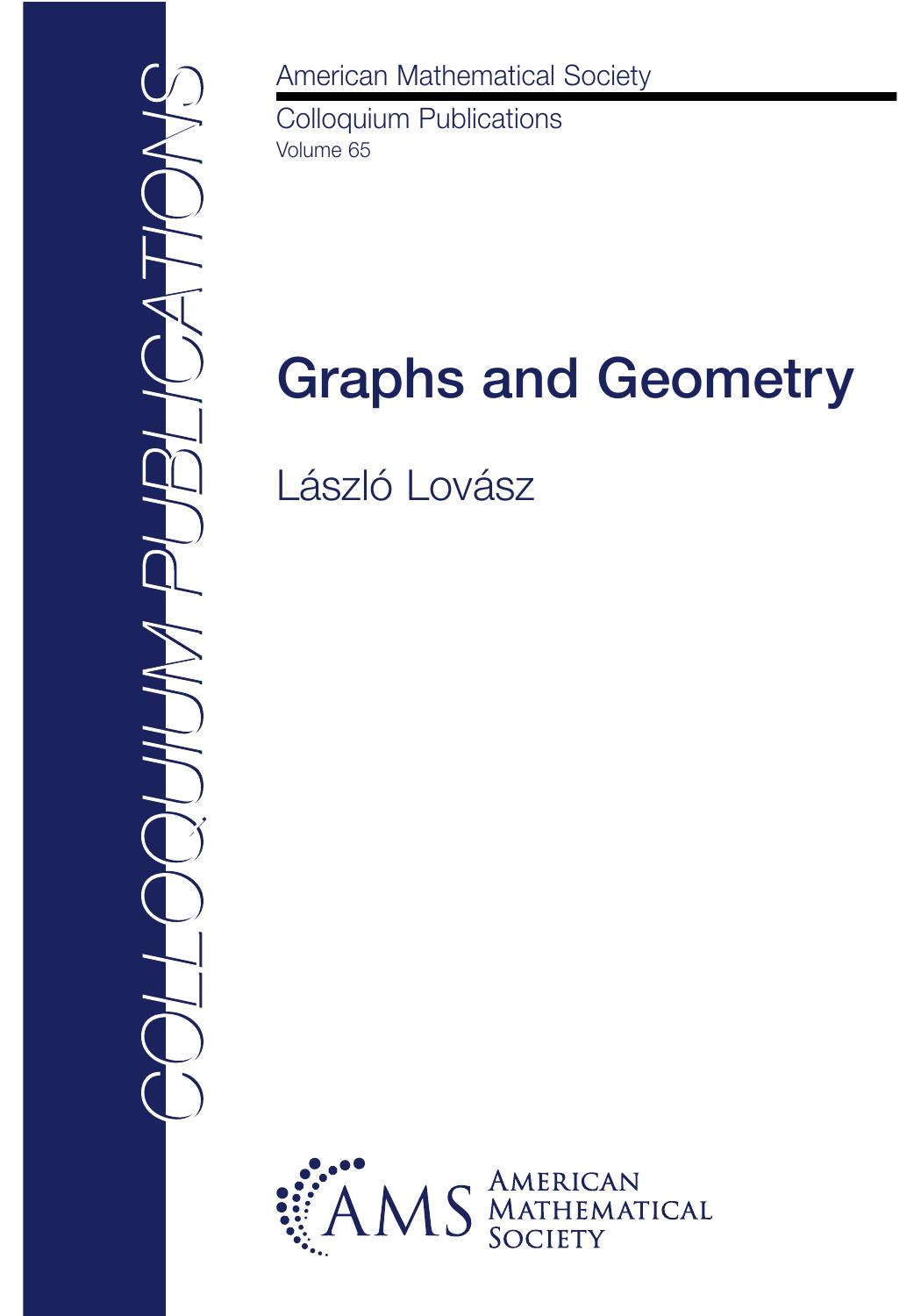 Cover of 'Graphs and Geometry' by László Lovász, featuring a minimalist design with the title and author's name prominently displayed on a solid background.