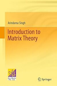 Book cover of "Introduction to Matrix Theory" by Richard Bronson. The design features a minimalist layout with a gold background. The title is displayed in bold black text at the top, and the author's name appears above in smaller font. The publisher's logo, Springer is positioned at the bottom.