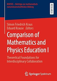 Cover of the book "Comparison of Mathematics and Physics Education I: Theoretical Foundations for Interdisciplinary Collaboration," edited by Simon Friedrich Kraus and Eduard Krause. The design features a red and blue split background with white and yellow text. It is part of the "MINTUS – Beiträge zur mathematisch-naturwissenschaftlichen Bildung" series, labeled as RESEARCH. Published by Springer Spektrum.